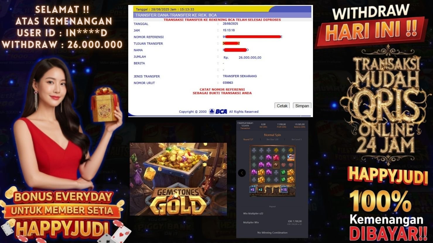 HAPPYJUDI JACKPOT SLOT GEMSTONES GOLD